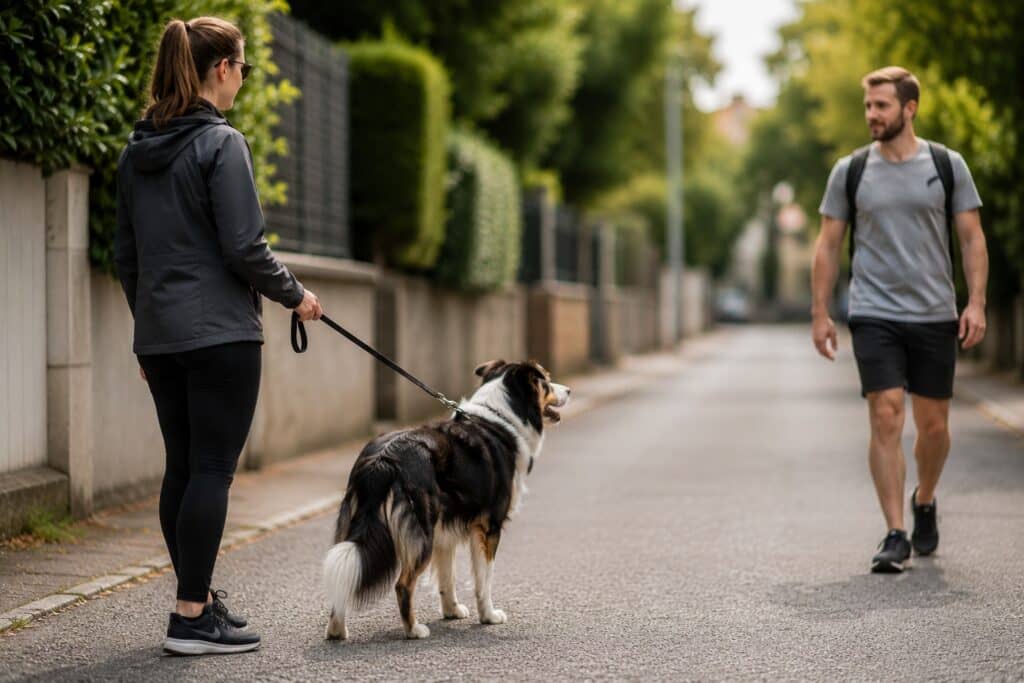 Promenade tranquille avec un chien