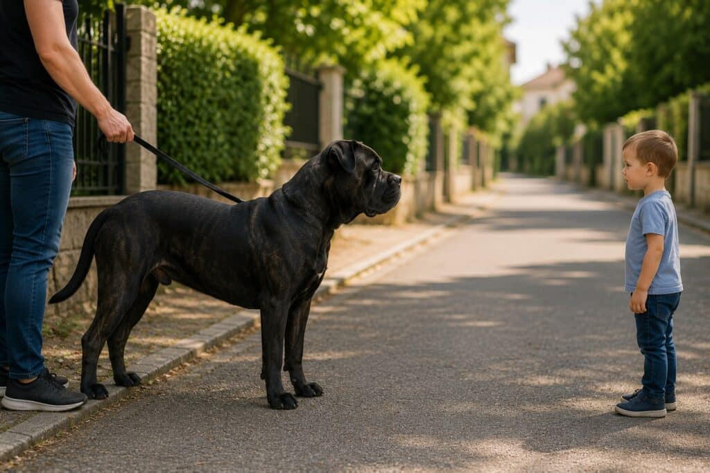 chien et enfant en balade