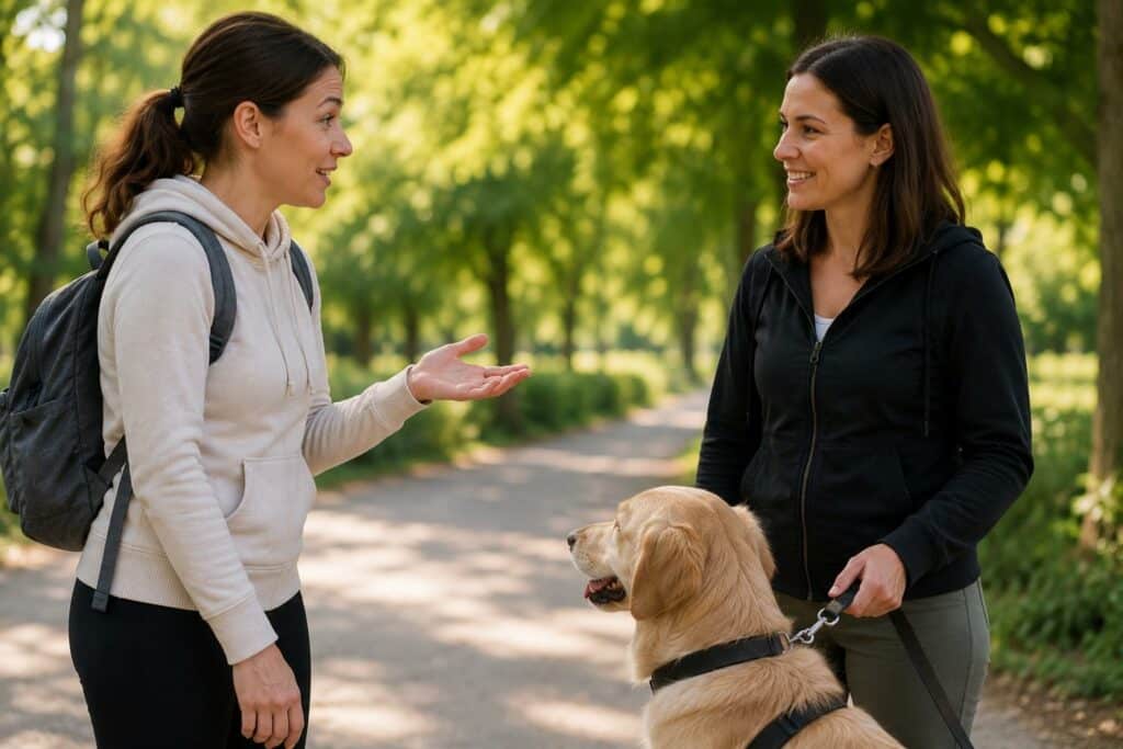 Demander pour caresser le chien