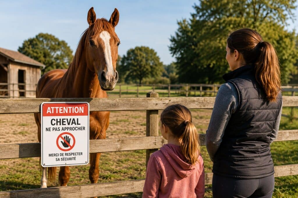 cheval avec panneau